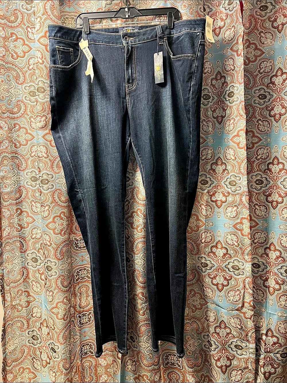 Lucky Brand Ginger Boot Bootcut Stretch Jeans Black Waist 22W NWT